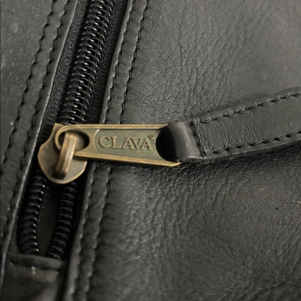 Clava Slim‎ Leather Black Garment Bag - Men's Travel Carry Case